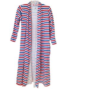 Monica +‎ Andy NWT Red, White & Blue Striped Organic Cotton Belted Robe - Gift